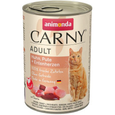 Вологий корм для дорослих котів Animonda Carny Adult курка індичка та качині серця 400 г (4017721837415)