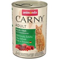Вологий корм для дорослих котів Animonda Carny Adult яловичина оленина та брусниця 400 г (4017721837163)