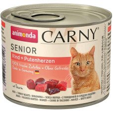 Вологий корм для літніх котів Animonda Carny Senior яловичина та серця індички 200 г (4017721837118)