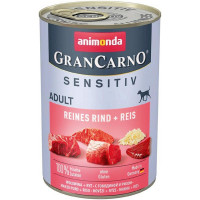 Вологий корм для дорослих собак Animonda GranCarno Sensitiv Adult яловичина та рис 400 г (4017721824460)