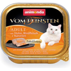 Вологий корм для дорослих котів Animonda Vom Feinsten Adult фарширована курка з яловичиною та морквою 100 г (4017721832625)