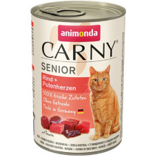 Вологий корм для літніх котів Animonda Carny Senior яловичина та серця індички 400 г (4017721837279)