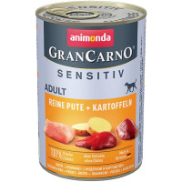 Вологий корм для дорослих собак Animonda GranCarno Sensitiv Adult індичка та картопля 400 г (4017721824156)