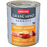 Вологий корм для дорослих собак Animonda GranCarno Sensitiv Adult індичка та картопля 800 г (4017721824231)