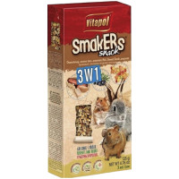 Корм для гризунів Vitapol Smakers Snack снекі з горіхами лісними ягодами та попкорном 3 шт / 135 г (5904479011138)