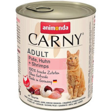 Вологий корм для дорослих котів Animonda Carny Adult індичка курка та креветки 800 г (4017721838269)