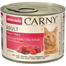 Вологий корм для дорослих котів Animonda Carny Adult яловичина та серця 200 г (4017721837040)