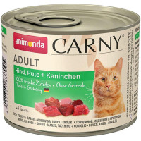 Вологий корм для дорослих котів Animonda Carny Adult яловичина індичка та кролик 200 г (4017721837095)