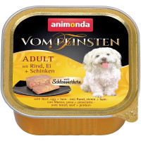 Вологий корм для дорослих собак Animonda Vom Feinsten Adult фарширована яловичина з яйцем та шинкою 150 г (4017721826679)