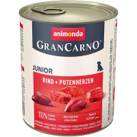 Вологий корм для молодих собак Animonda GranCarno Original Junior яловичина та серця індички 800 г (4017721827683)