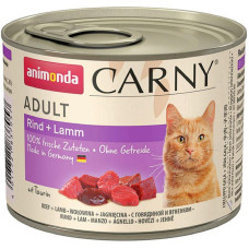 Вологий корм для дорослих котів Animonda Carny Adult яловичина та ягня 200 г (4017721837057)