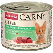 Вологий корм для кошенят Animonda Carny Kitten яловичина та курка і кролик 200 г (4017721836975)
