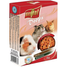 Корм для гризунів Vitapol Carrot Drops дропси морквяні 75 г (5904479010360)