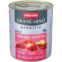 Вологий корм для дорослих собак Animonda GranCarno Sensitiv Adult яловичина та картопля 800 г (4017721824170)